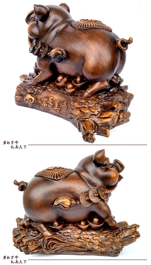 树脂工艺品批发猪年礼品招财猪摆件发财风水家居饰品年会结婚礼物